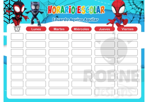 Spidey Horario Escolar